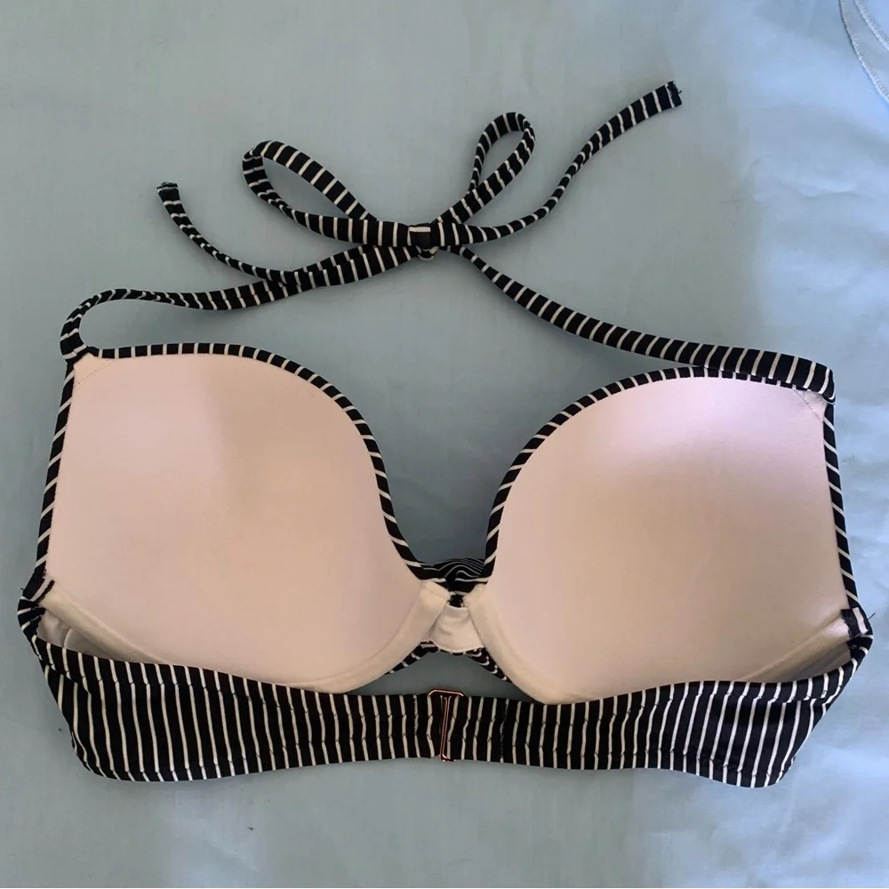 Shade & Shore 34D Black & White Padded Bikini Swim Top EUC - Picture 5 of 8